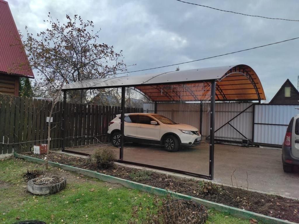 Прозрачные шторы ПВХ для навеса под автомобиль в Мишеронском